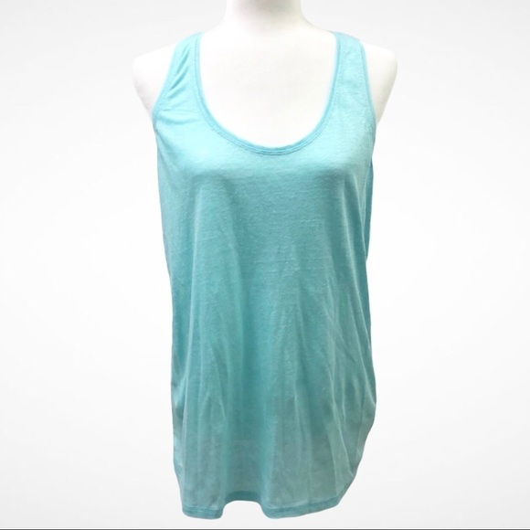 Halogen Tops - Halogen Linen Racerback Tank Turquoise Size Medium Summer